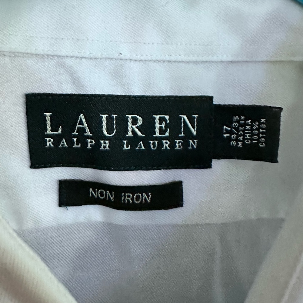 Ralph Lauren white no iron button-down dress shirt, size 17